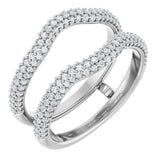 14K Gold Round Natural Diamond Pavé-Style Ring Guard II - White Gold