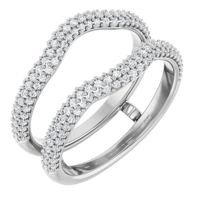 Platinum Round Natural Diamond Pavé-Style Ring Guard II