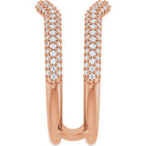 14K Gold Round Natural Diamond Pavé-Style Ring Guard II - Rose Gold - view 4