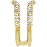 14K Gold Round Natural Diamond Pavé-Style Ring Guard II - Yellow Gold - view 4
