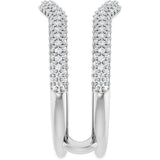 Platinum Round Natural Diamond Pavé-Style Ring Guard II - view 4