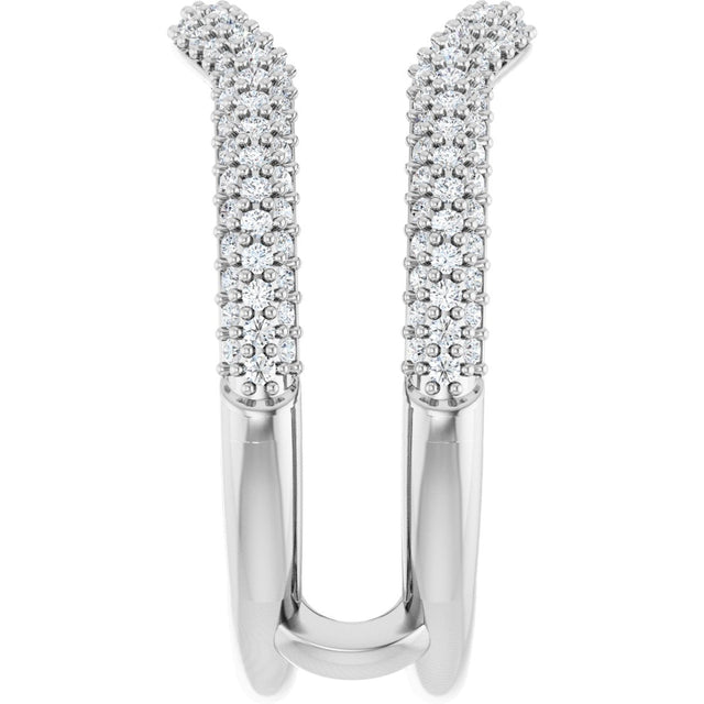 Platinum Round Natural Diamond Pavé-Style Ring Guard II - view 4