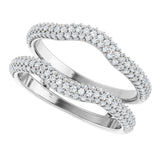 Platinum Round Natural Diamond Pavé-Style Ring Guard II - view 5