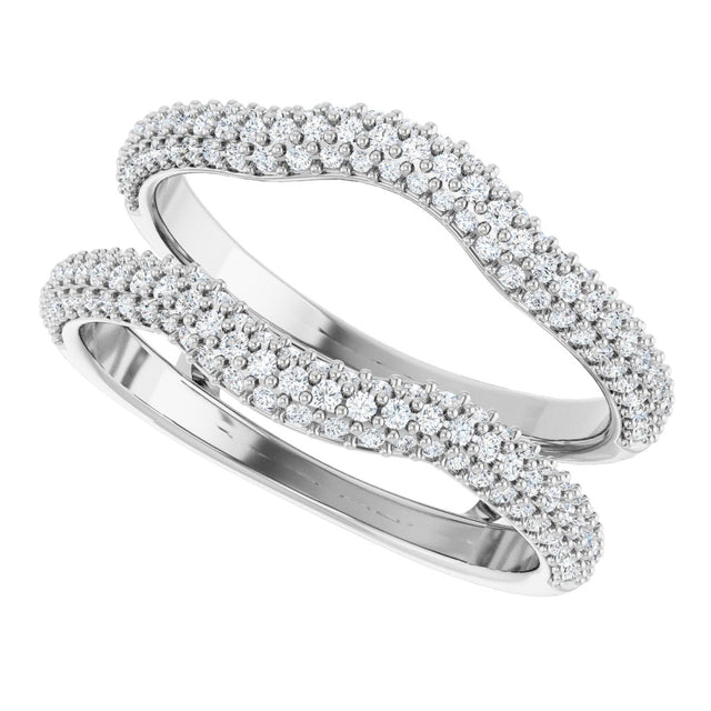 Platinum Round Natural Diamond Pavé-Style Ring Guard II - view 5