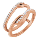 14K Gold Round Natural Diamond Ring Guard II - Rose Gold