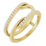 14K Gold Round Natural Diamond Ring Guard II - Yellow Gold
