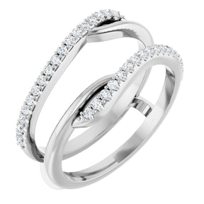 Platinum Round Natural Diamond Ring Guard II