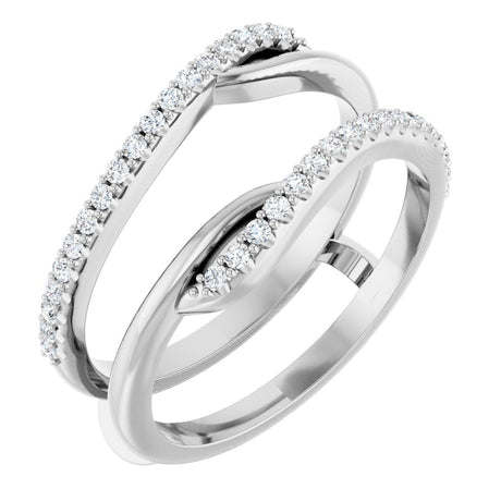 Platinum Round Natural Diamond Ring Guard II