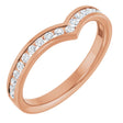 14K Gold Round Lab-Grown Diamond Channel-Set V Contour Band - Rose Gold