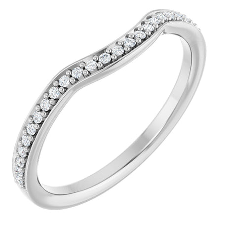 Platinum Round Lab-Grown Diamond Contour Band – 1mm Stones