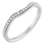 14K Gold Round Lab-Grown Diamond Contour Band – 1mm Stones - White Gold