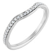 Platinum Round Natural Diamond Contour Band – 1mm Stones