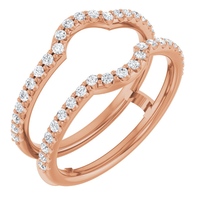 14K Gold Natural Diamond Ring Guard - Rose Gold