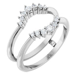 Platinum Round Natural Diamond Ring Guard – 2.2-3.5mm Stones