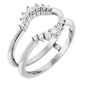 Platinum Round Natural Diamond Ring Guard – 2.2-3.5mm Stones