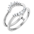 14K Gold Round Natural Diamond Ring Guard – 2.2-3.5mm Stones - White Gold