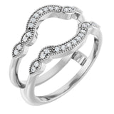 14K Gold Round Lab-Grown Diamond Vintage-Inspired Ring Guard - White Gold