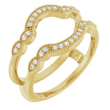 14K Gold Round Lab-Grown Diamond Vintage-Inspired Ring Guard - Yellow Gold