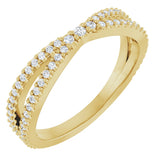 14K Gold Round Natural Diamond Contour Band – 1.5mm Stones - Yellow Gold