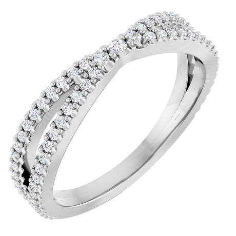 Platinum Round Natural Diamond Contour Band – 1.5mm Stones