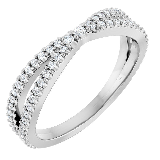 Platinum Round Natural Diamond Contour Band – 1.5mm Stones