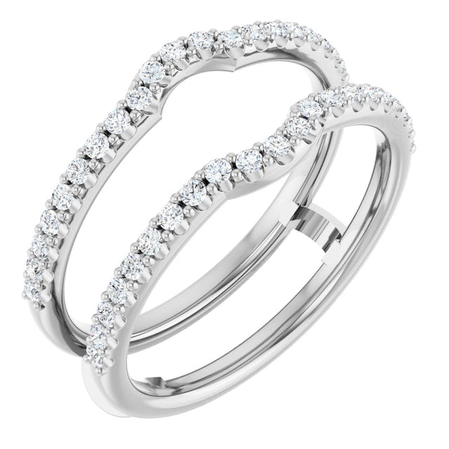 Platinum Natural Diamond Ring Guard