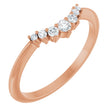 14K Gold Round Natural Diamond Accented Contour Band – 2.2-3.5mm Stones - Rose Gold