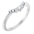 Platinum Round Natural Diamond Accented Contour Band – 2.2-3.5mm Stones