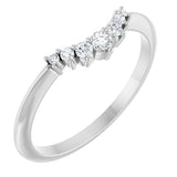 Platinum Round Natural Diamond Accented Contour Band – 2.2-3.5mm Stones