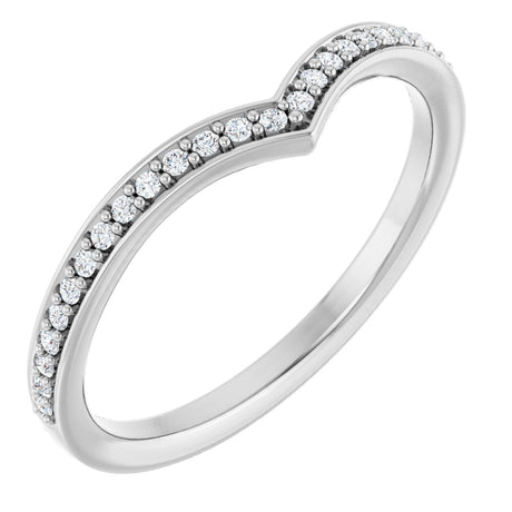 Platinum Round Lab-Grown Diamond V Contour Band
