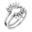 Platinum Round Lab-Grown Diamond Art Deco Baguette Ring Guard