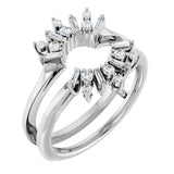 Platinum Round Lab-Grown Diamond Art Deco Baguette Ring Guard
