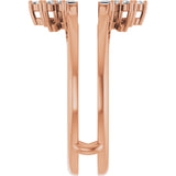 14K Gold Round Lab-Grown Diamond Art Deco Baguette Ring Guard - Rose Gold - view 4