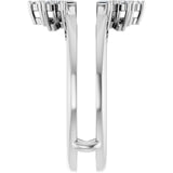 Platinum Round Natural Diamond Art Deco Baguette Ring Guard - view 4