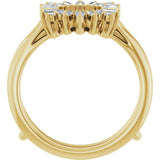 14K Gold Round Lab-Grown Diamond Art Deco Baguette Ring Guard - Yellow Gold - view 2
