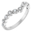 Platinum Round Natural Diamond Vintage-Inspired Contour Band – 1.3mm Stones