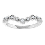 Platinum Round Natural Diamond Vintage-Inspired Contour Band – 1.3mm Stones - view 3