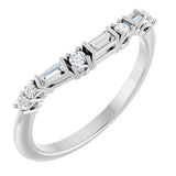 Platinum Natural Diamond Contour Band