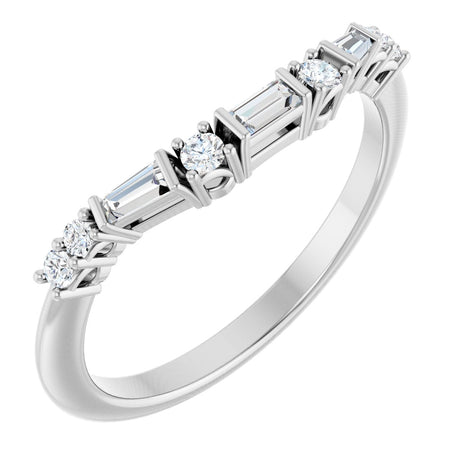 Platinum Straight Baguette Lab-Grown Diamond Contour Band – 3x1.5mm