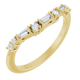 14K Gold Straight Baguette Lab-Grown Diamond Contour Band – 3x1.5mm - Yellow Gold