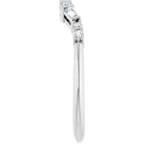 Platinum Natural Diamond Contour Band - view 4