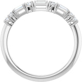 Platinum Natural Diamond Contour Band - view 2