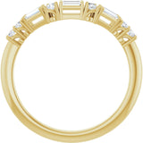 14K Gold Natural Diamond Contour Band - Yellow Gold - view 2