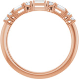 14K Gold Natural Diamond Contour Band - Rose Gold - view 2