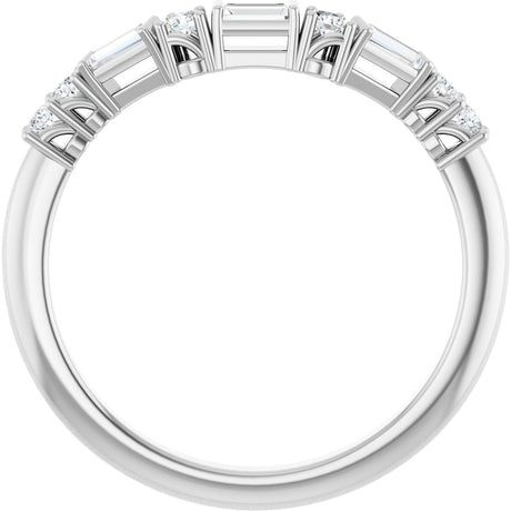 Platinum Straight Baguette Lab-Grown Diamond Contour Band – 3x1.5mm - view 2