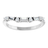 Platinum Natural Diamond Contour Band - view 3