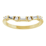 14K Gold Natural Diamond Contour Band - Yellow Gold - view 3