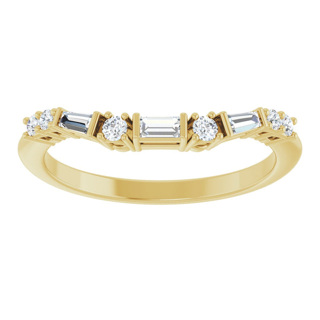 14K Gold Natural Diamond Contour Band - Yellow Gold - view 3