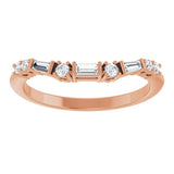 14K Gold Natural Diamond Contour Band - Rose Gold - view 3