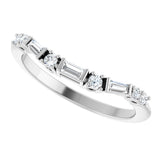 Platinum Natural Diamond Contour Band - view 5